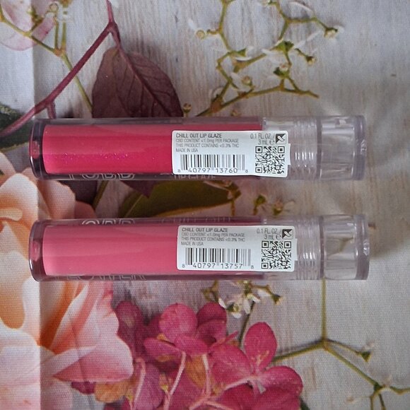 Flower Beauty 2 CBD Chill Out Lip Glaze Lets Roll & Unwind Lip Gloss NEW - Picture 2 of 5